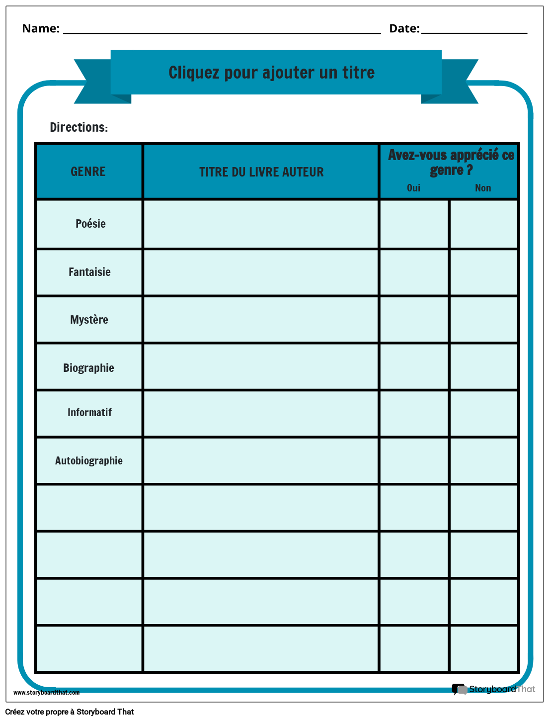 Fiches De Travail Sur Les Genres Explorez La Litt rature Avec 