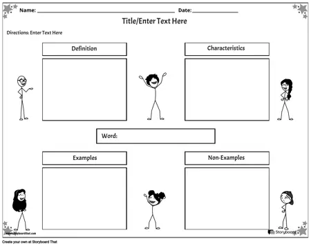 Feuille de Vocabulaire - Frayer