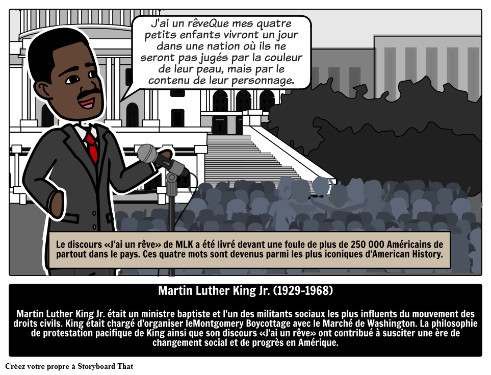 Leader des Droits Civiques, le Dr Martin Luther King, Jr. 