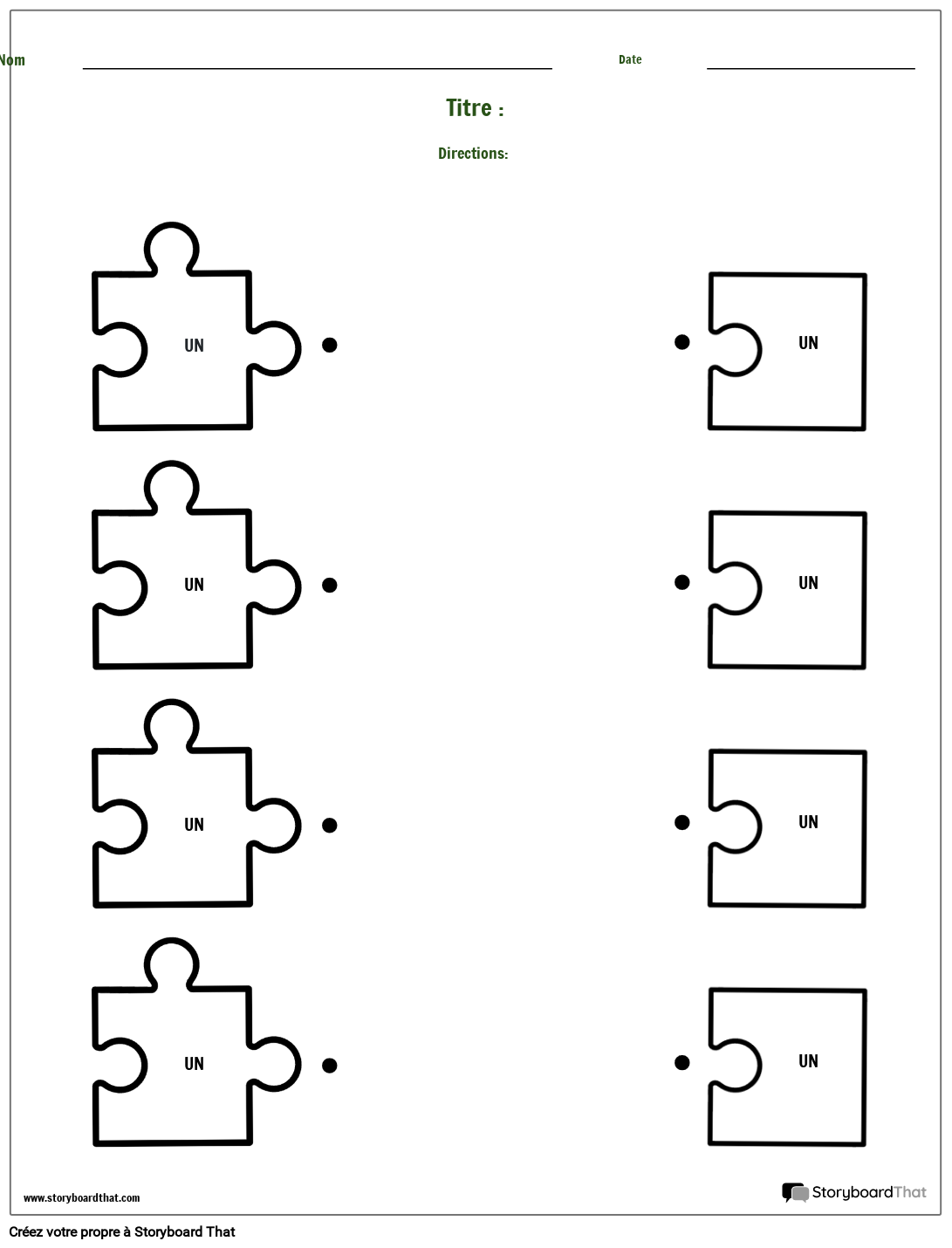 Modèle de Type de Correspondance de Puzzle