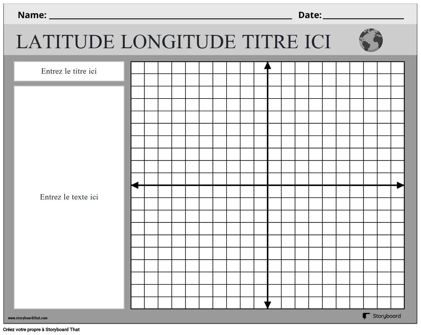 Nouveau modèle de latitude et de longitude de page de création 2 (noir et b