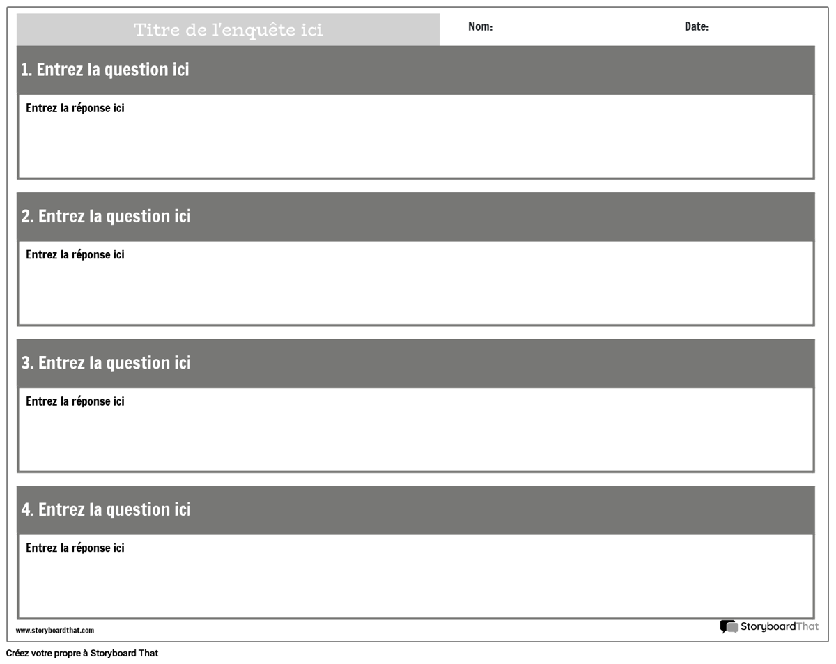 Nouveau modèle de sondage Créer une page 3 (noir et blanc)