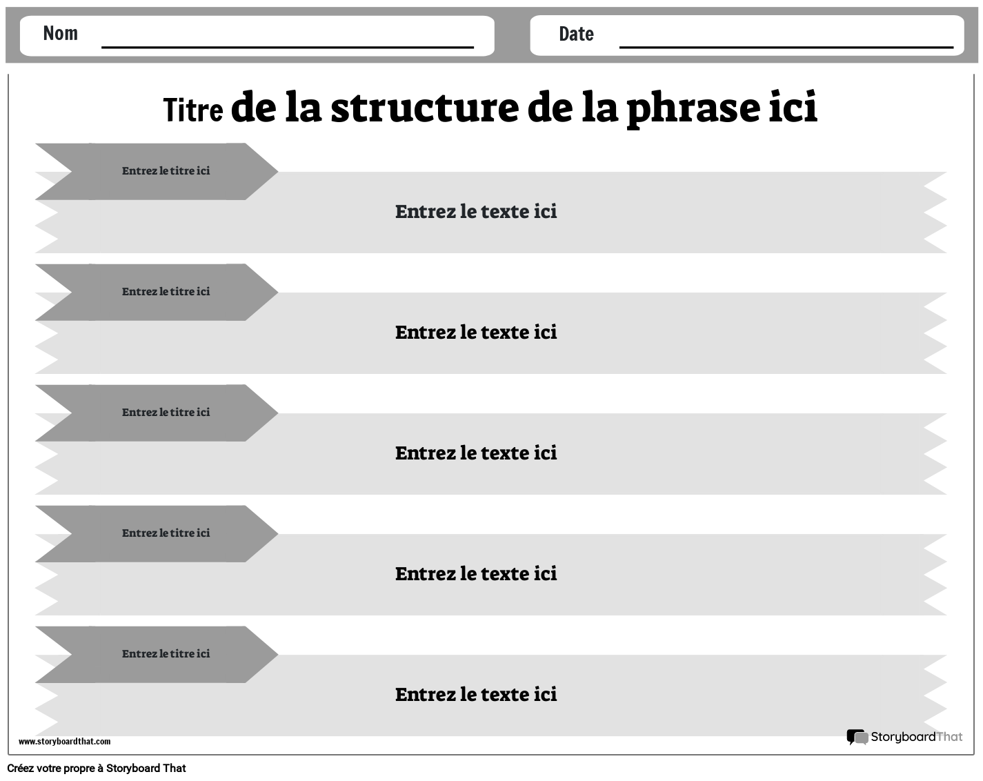 Nouveau modèle de structure de phrase de création de page 3 (noir et blanc)