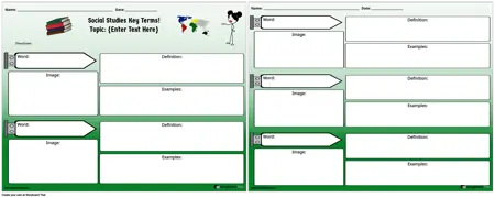 Sciences Humaines Vocabulaire Graphique Organisateur Paysage