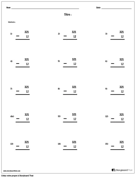 Soustraction - Valeur de Position