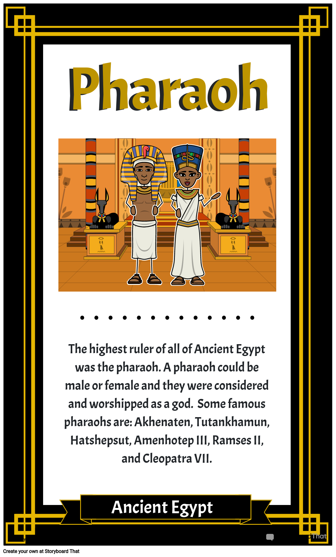 פוסטר אוצר מילים של מצרים העתיקה