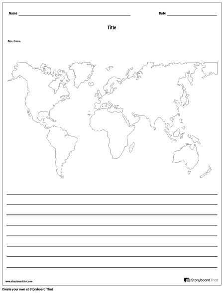 מפת העולם - עם קווים