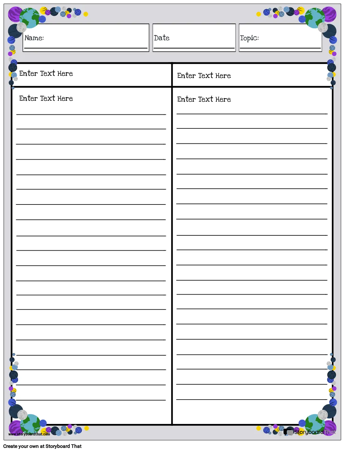 Cornell Notes Portrait Color 4