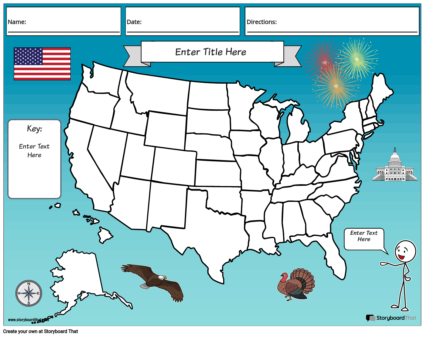 संयुक्त राज्य अमेरिका का नक्शा
