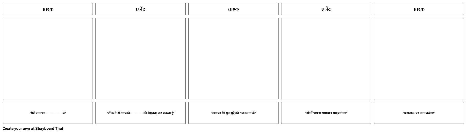 ग्राहक परिदृश्य टेम्पलेट