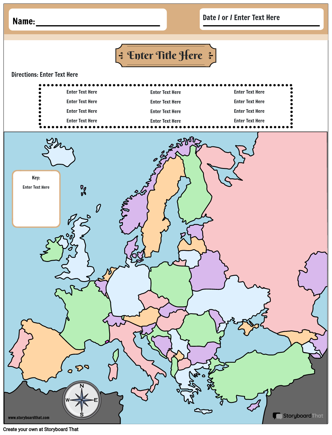यूरोप का नक्शा