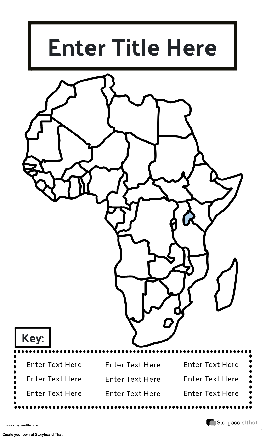 नक्शा पोस्टर 18 बीडब्ल्यू पोर्ट्रेट-अफ्रीका
