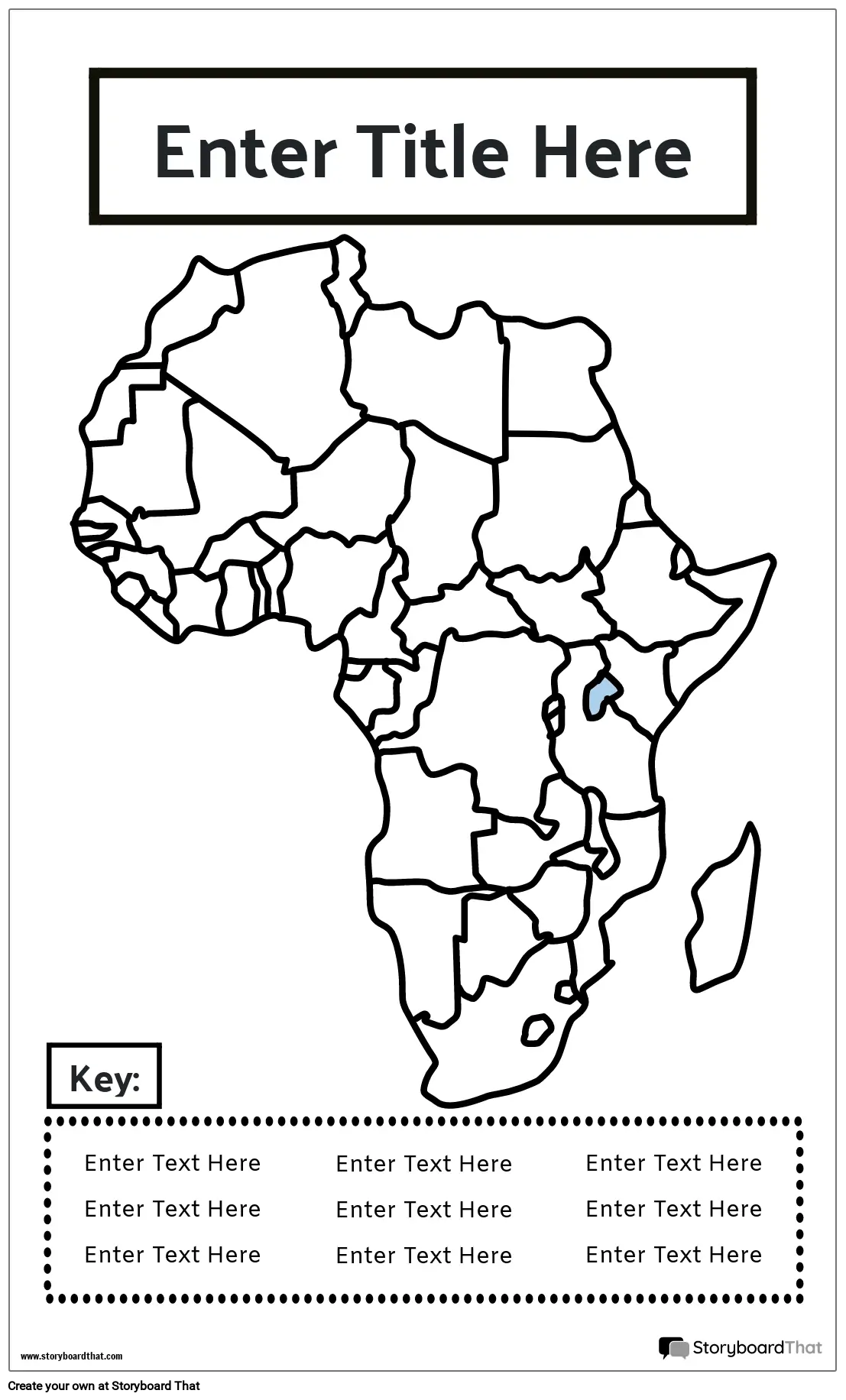 नक्शा पोस्टर 18 बीडब्ल्यू पोर्ट्रेट-अफ्रीका