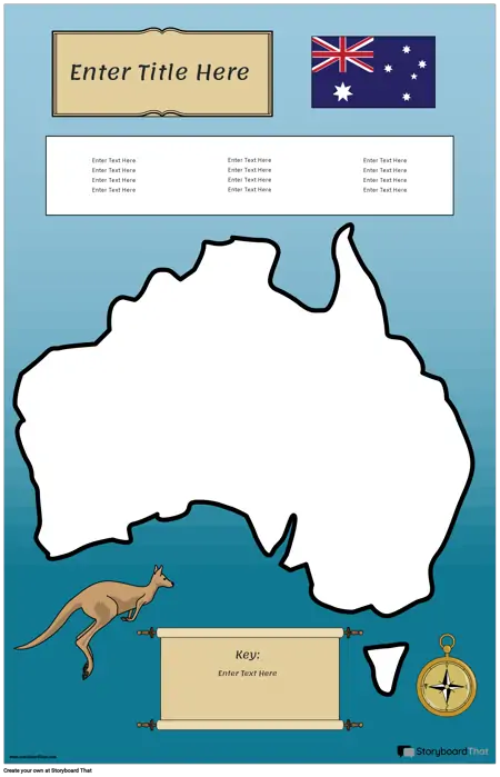 नक्शा पोस्टर 30 कलर पोर्ट्रेट ऑस्ट्रेलिया