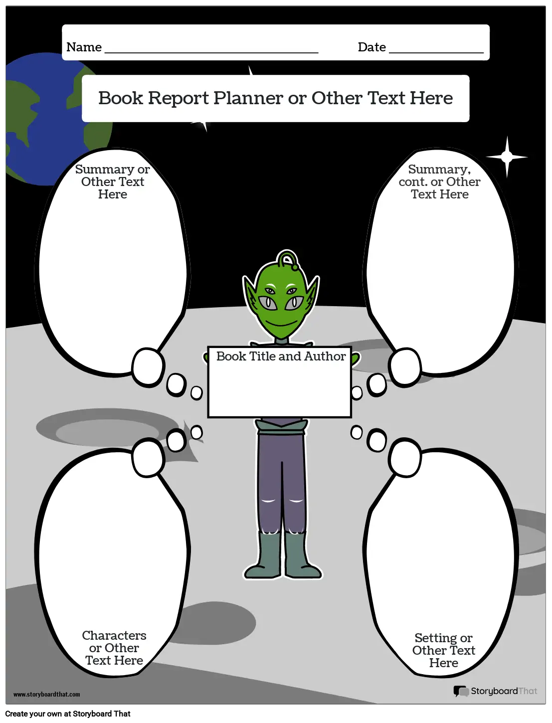 Book Report Planner Portrait Color 3