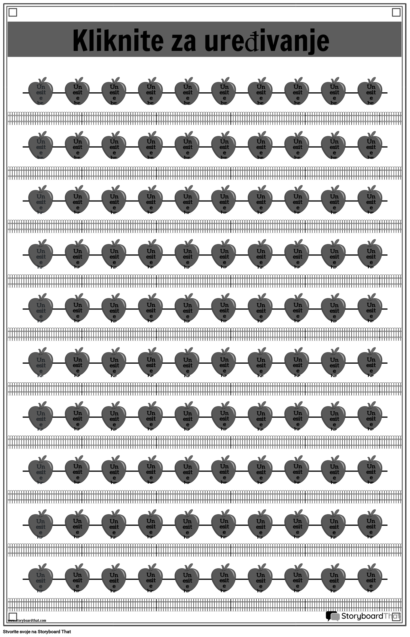 Crno-bijeli Plakat s Brojevima Inspiriran Jabukom