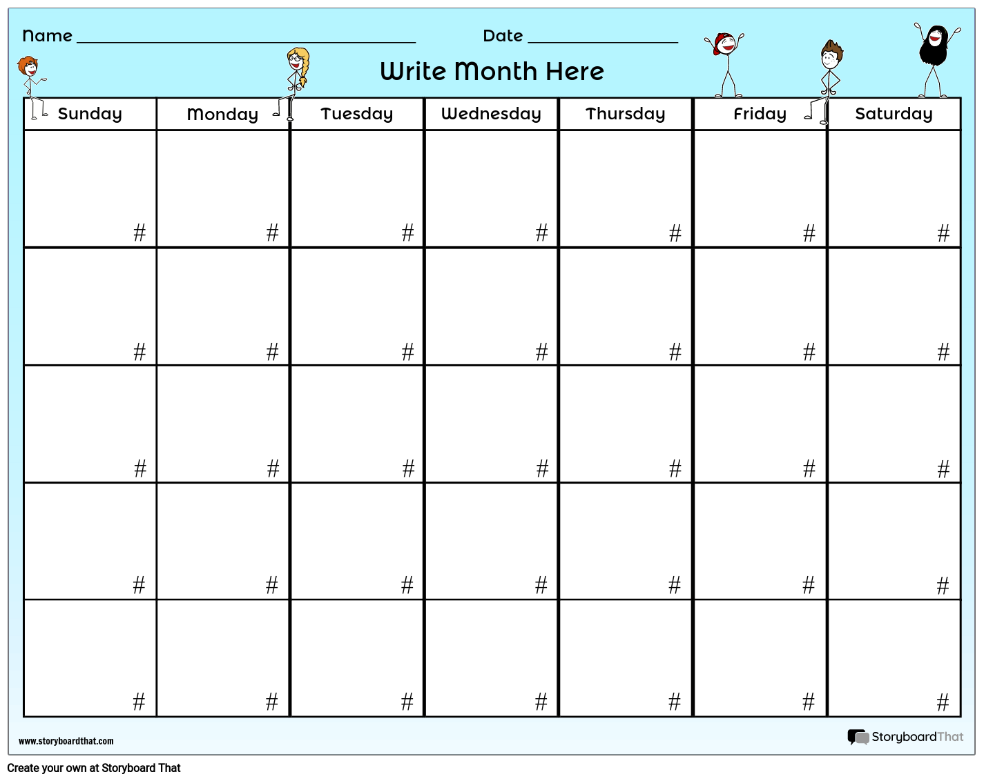 Kalendarski Radni List Učenici