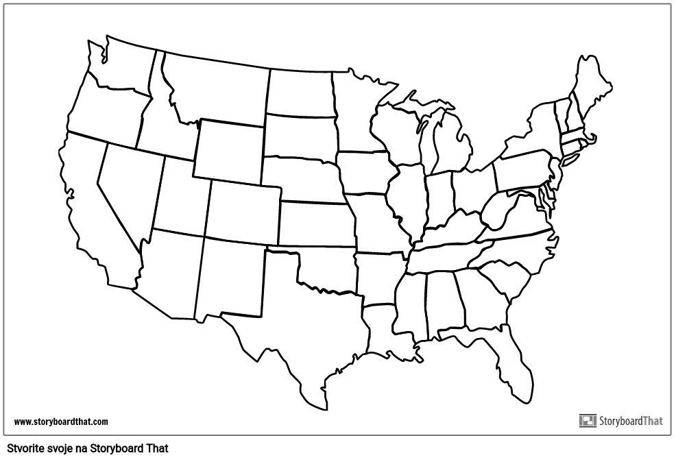 Karta Sjedinjenih Američkih Država Storyboard by hr-examples