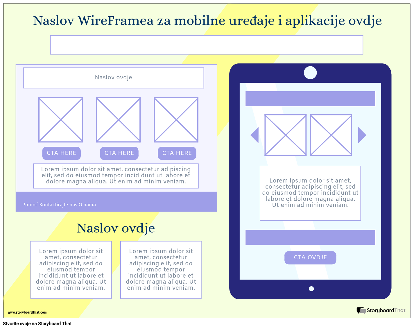Predložak WireFrame za Korporativni Tablet 2