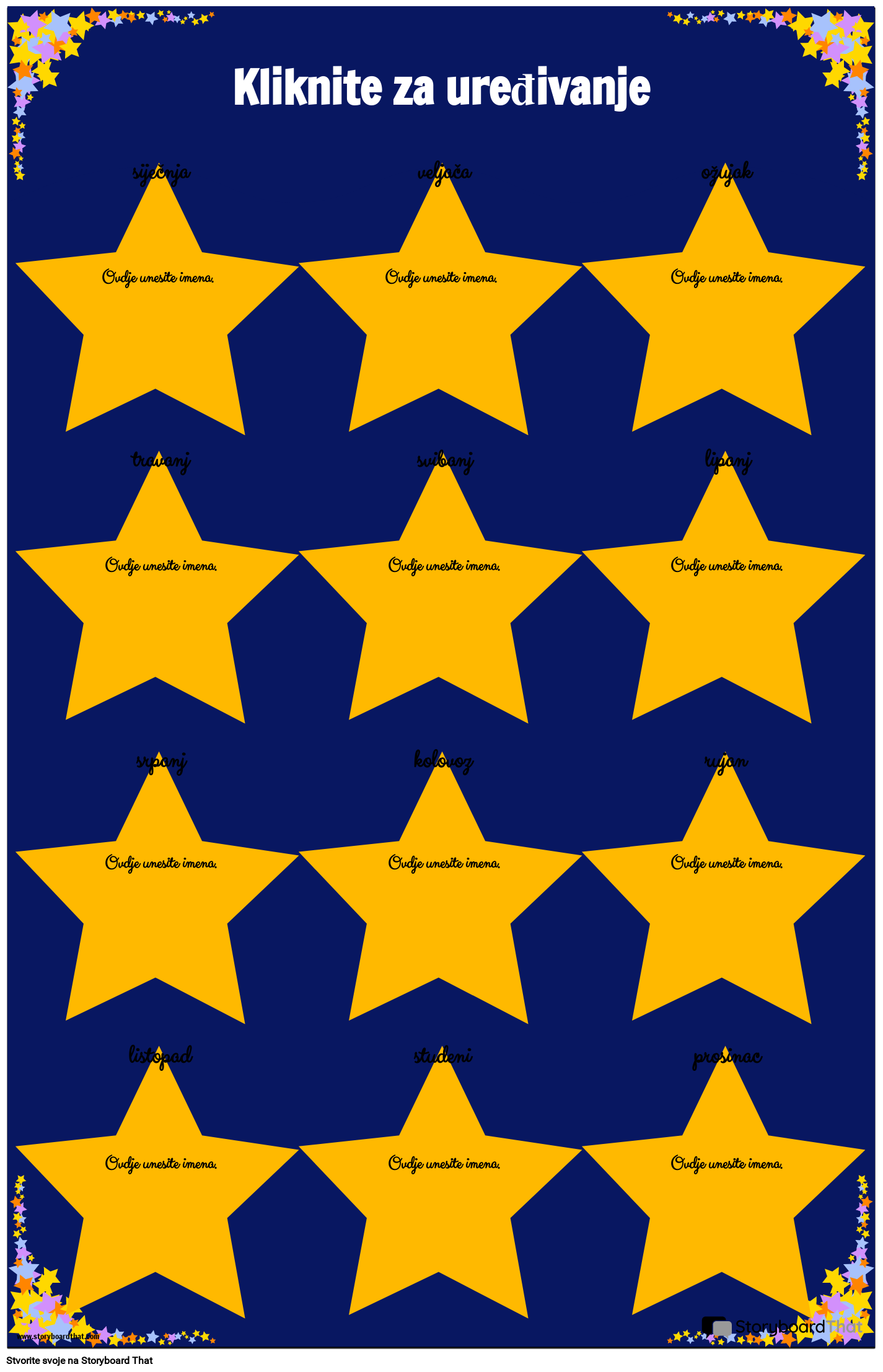 Primjer Postera za Rođendan Zvijezde