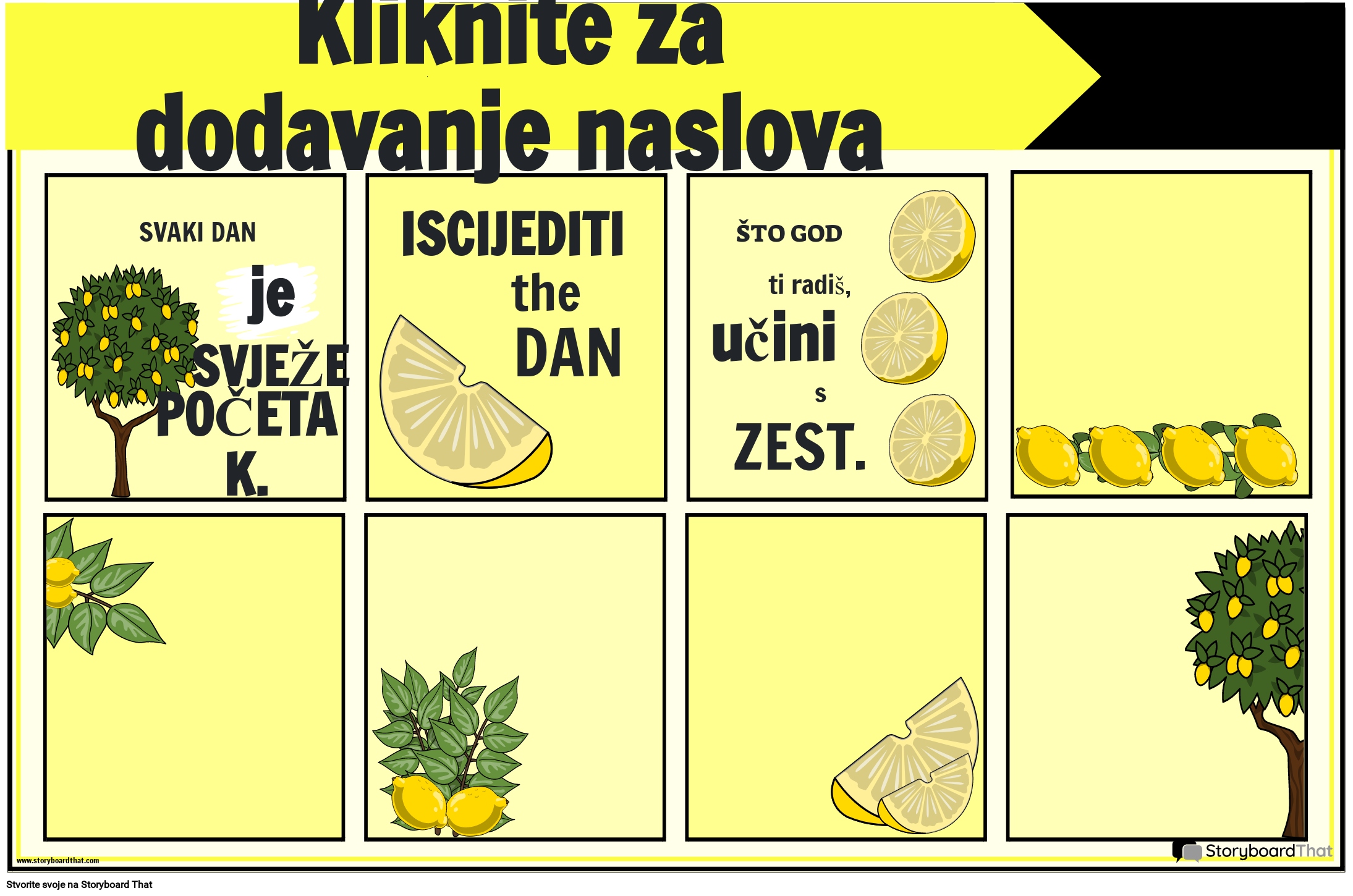 Tema Žutog Limuna - Motivacijski Poster za Učionicu