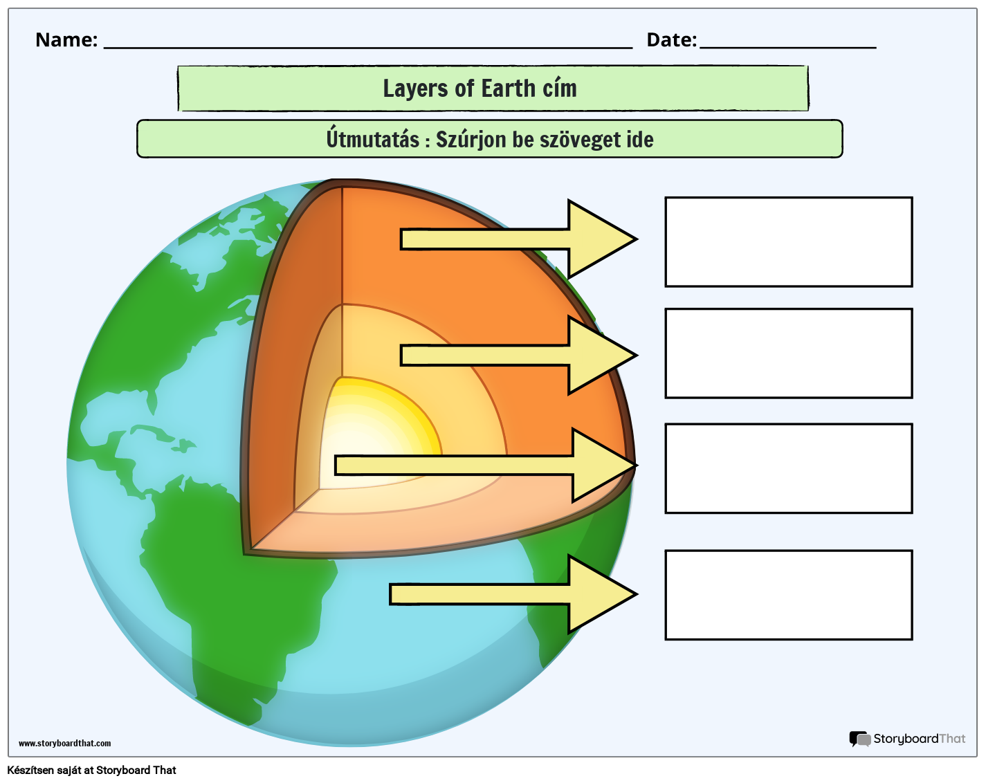 A Föld munkalap földtudományi rétegei