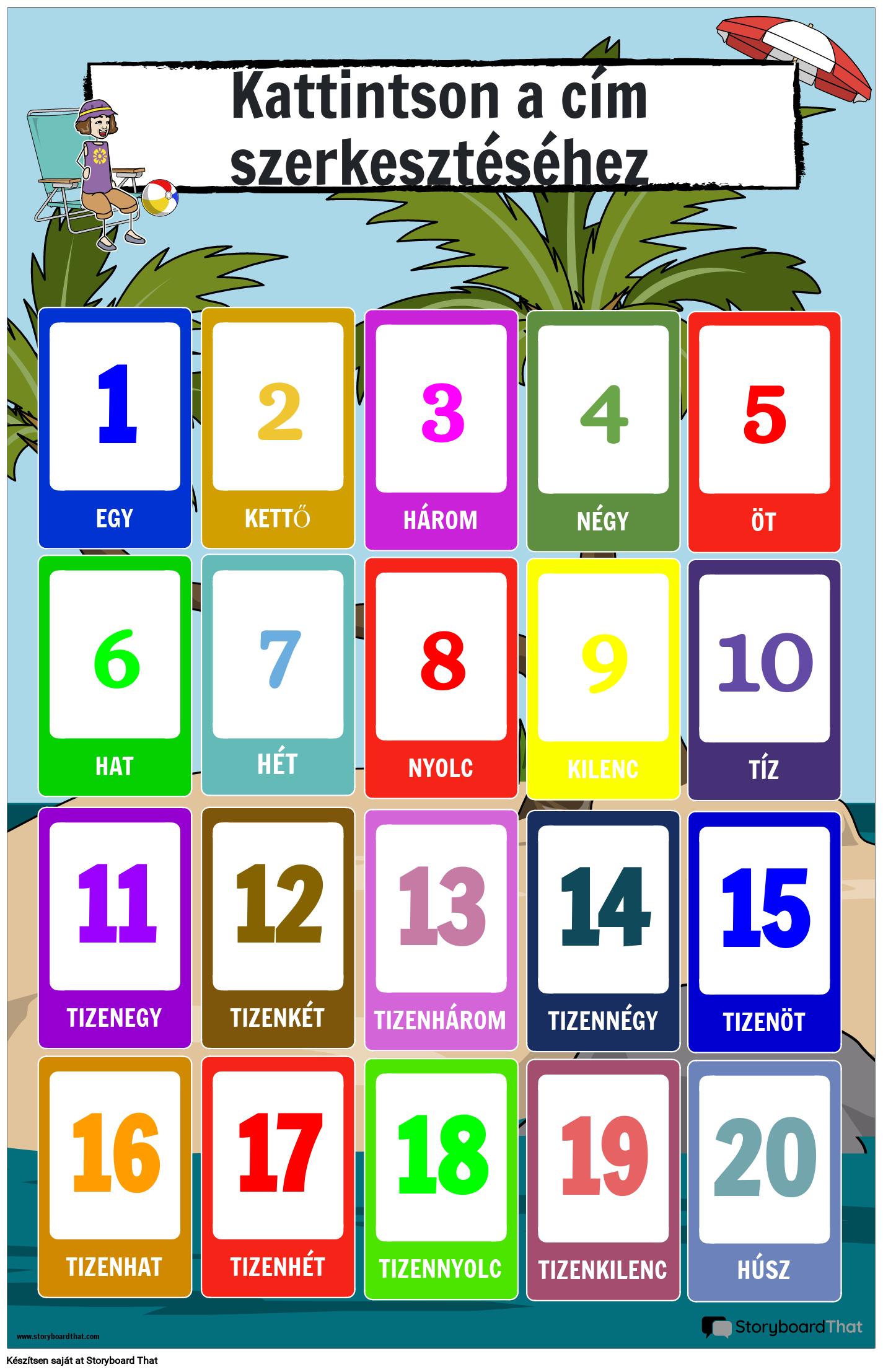 Beach témájú számplakát (1-20)