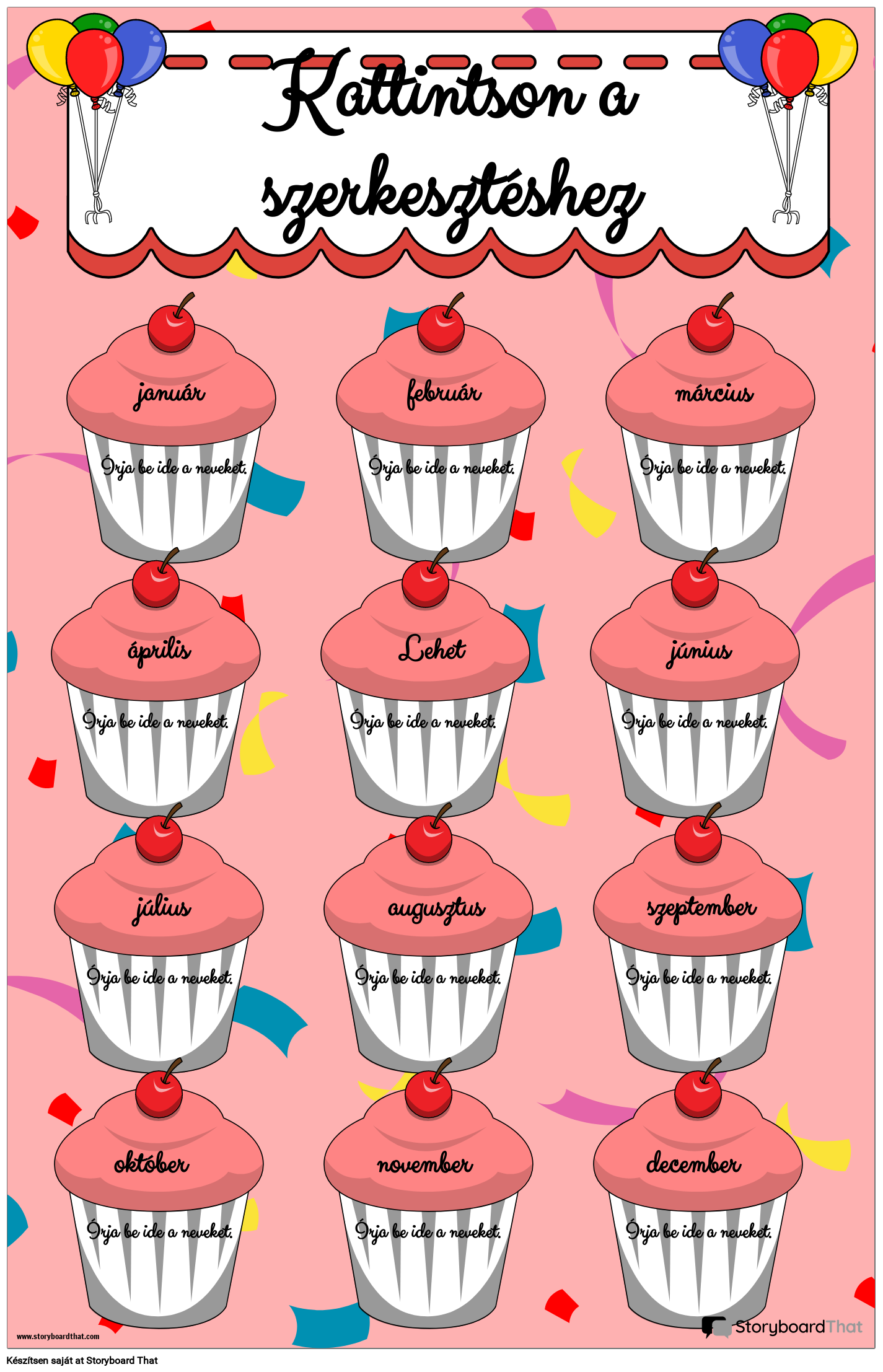 Cupcake Témájú Születésnapi Poszter