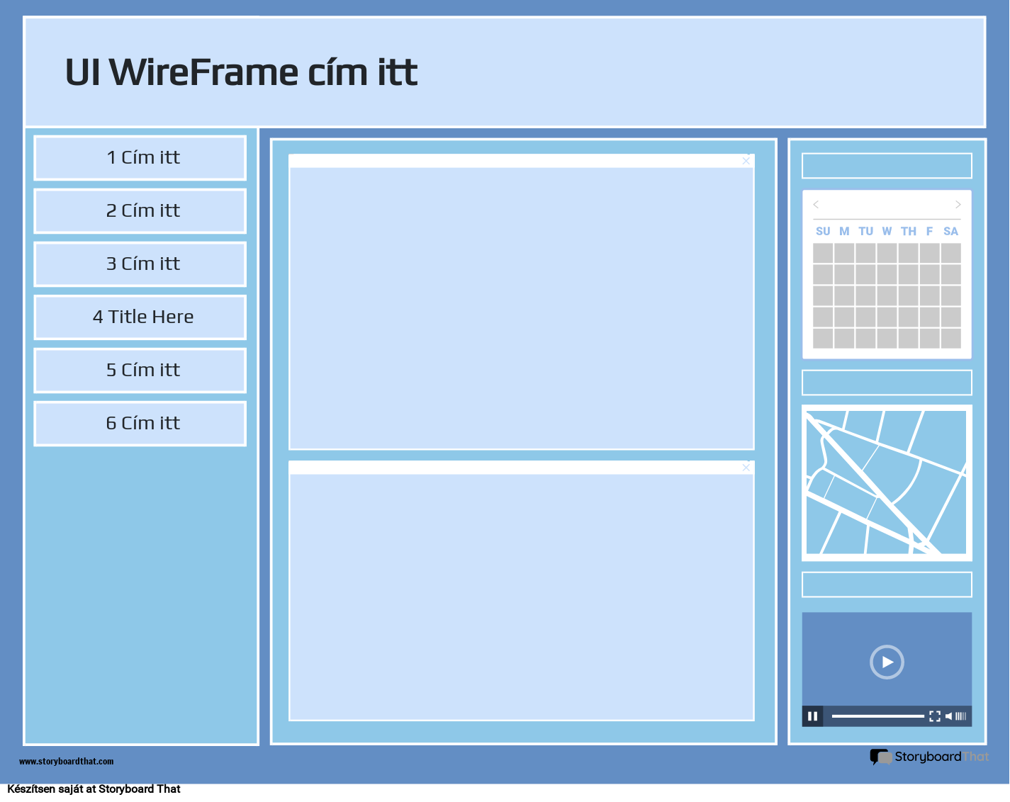 Vállalati Felhasználói Felület WireFrame Sablon 1