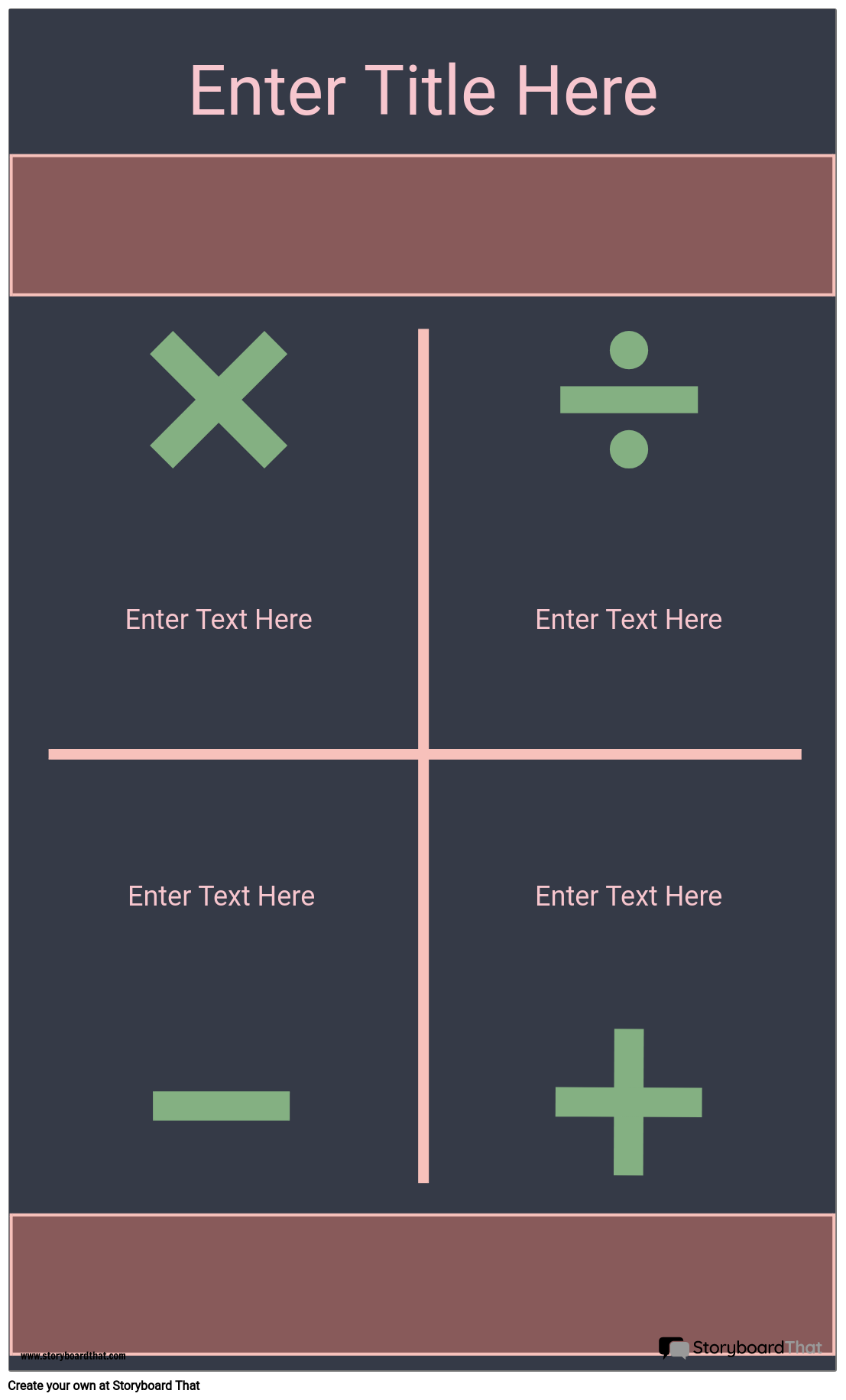 Arithmetic Symbols-Based Math Infographic Template