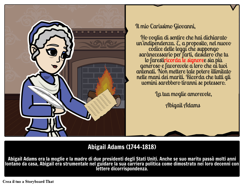 Esempio di biografia di Abigail Adams