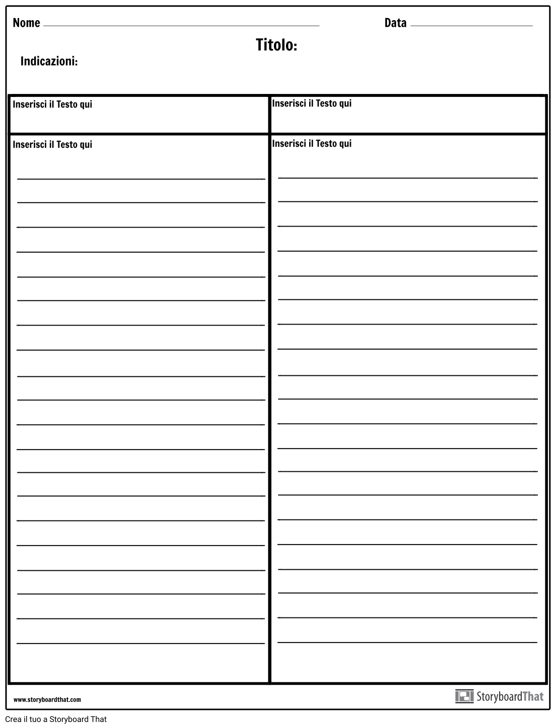 Cornell Notes Columns with Lines