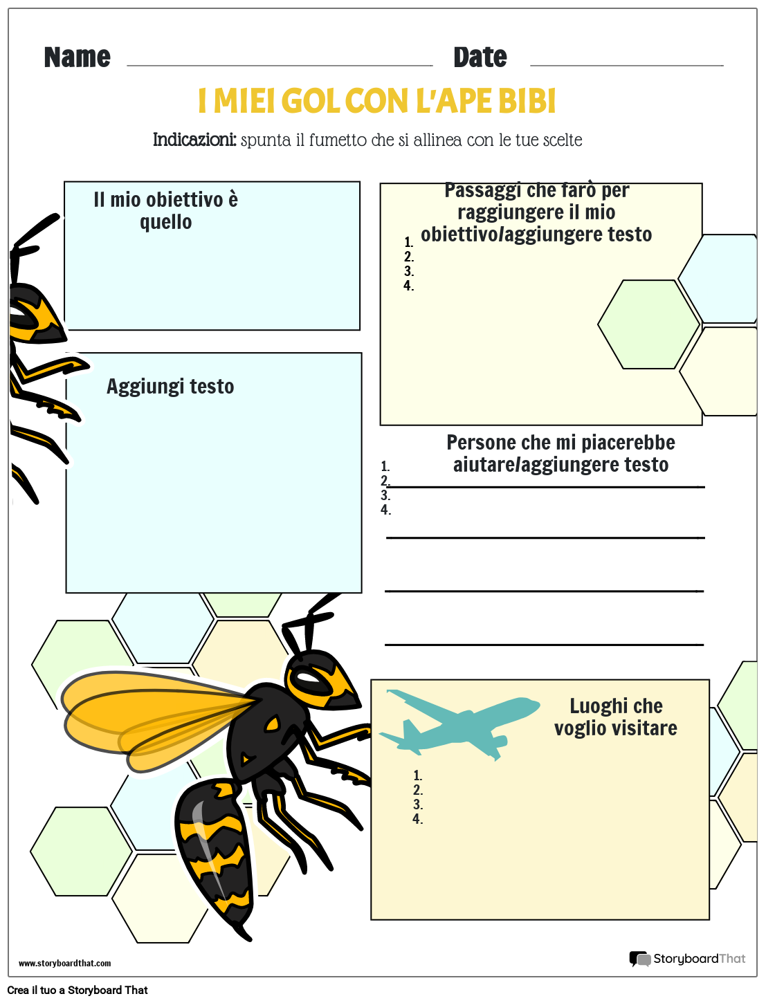 Definizione degli obiettivi con l'ape BiBi