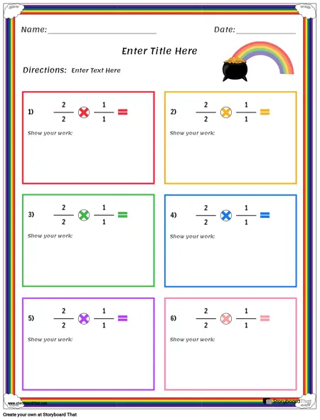 Frazioni di Moltiplicazione Colore Ritratto 7