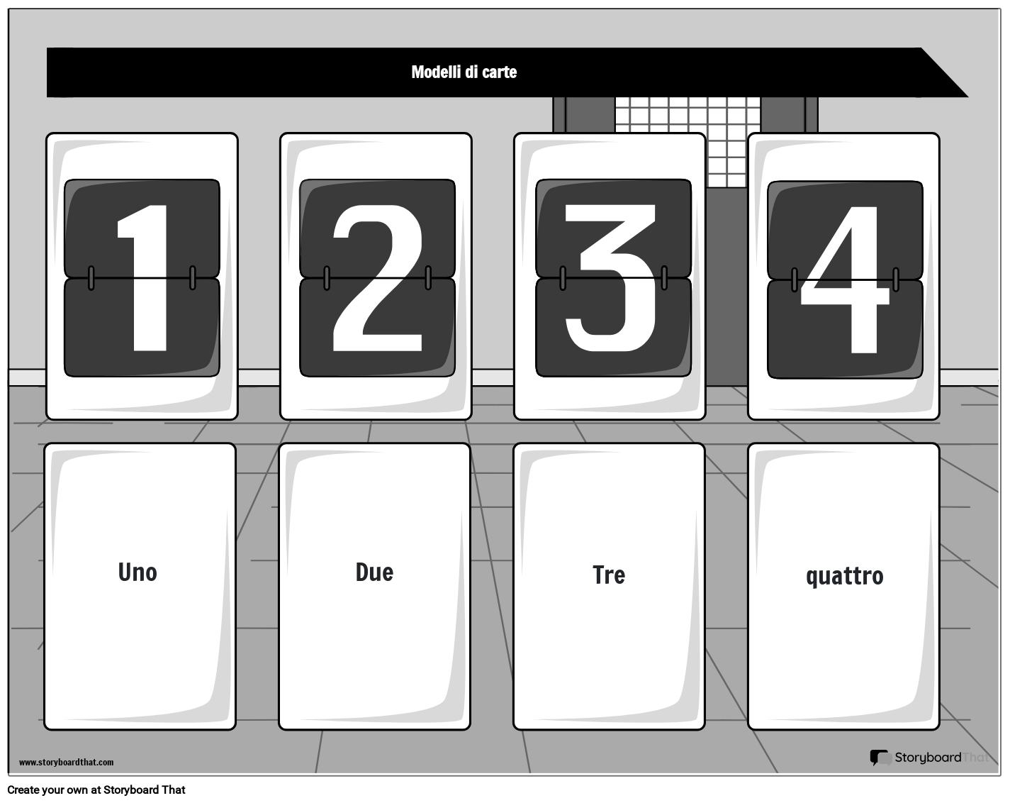Gioco di Carte con i Numeri da Contare
