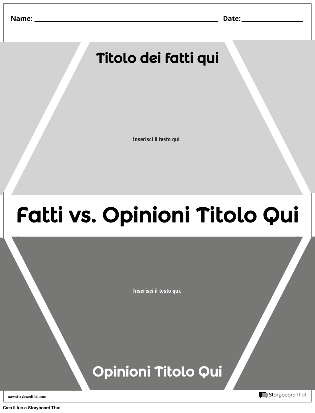 Nuovo Crea Pagina Fatti vs. Opinione Modello 3 (Bianco e Nero)