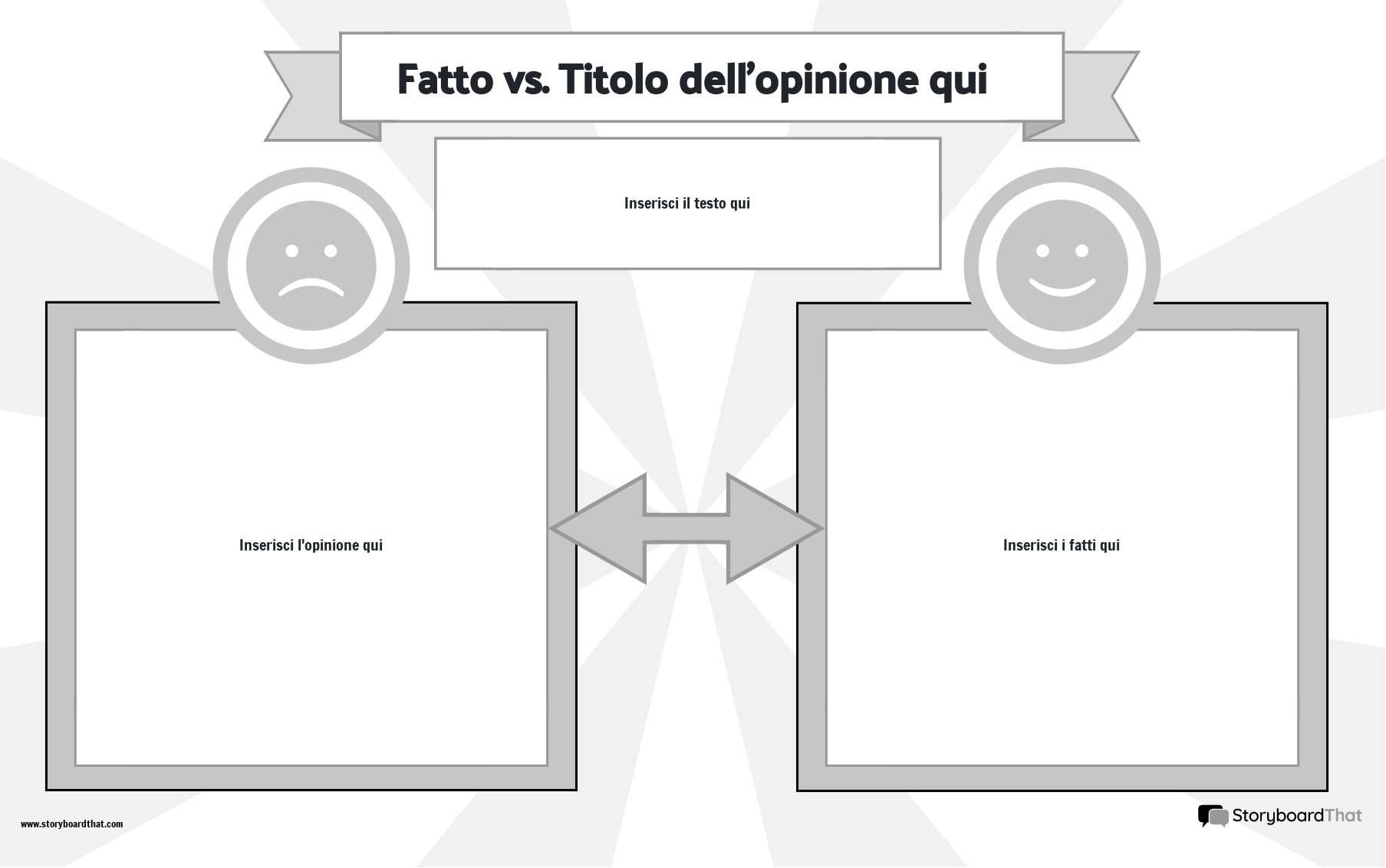 Nuovo Crea Pagina Fatti vs. Opinione Modello 5 (Bianco e Nero)