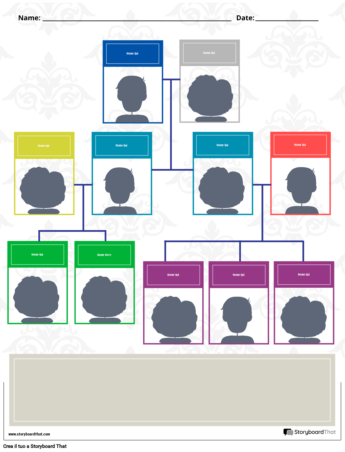 Nuovo modello di albero genealogico ED 3 (bianco e nero)