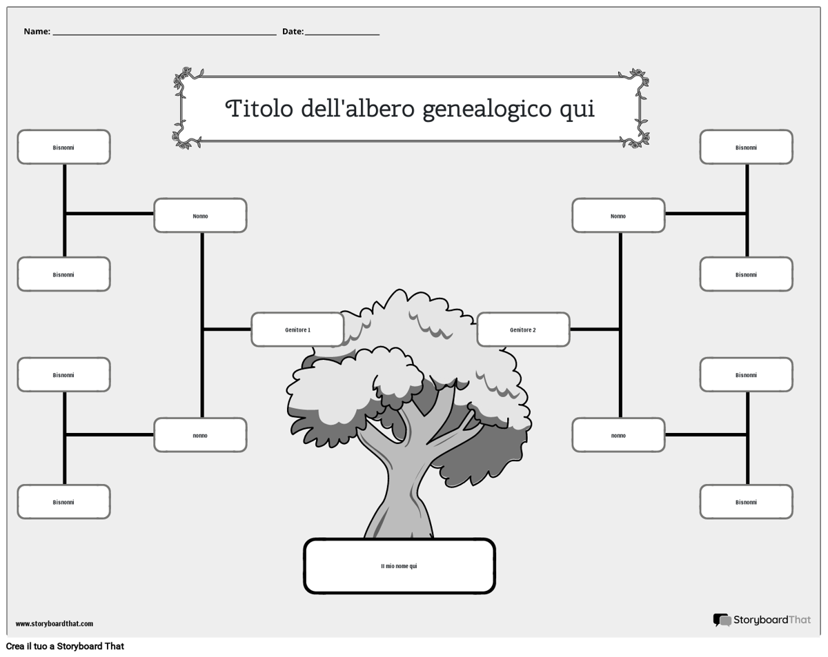 Nuovo modello di albero genealogico ED 3 (bianco e nero)