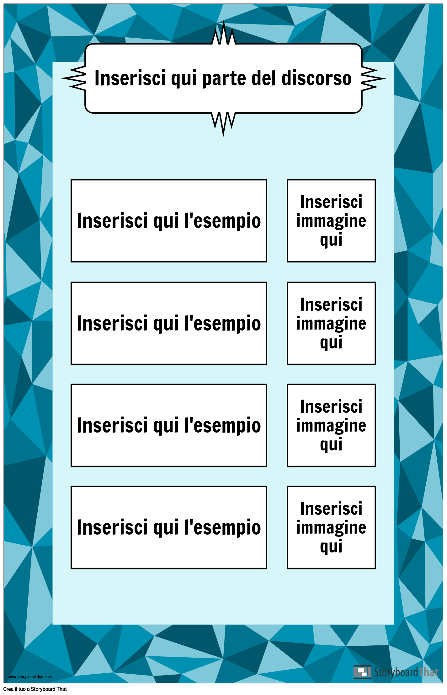 Parte Del Discorso Poster Storyboard Per It-examples