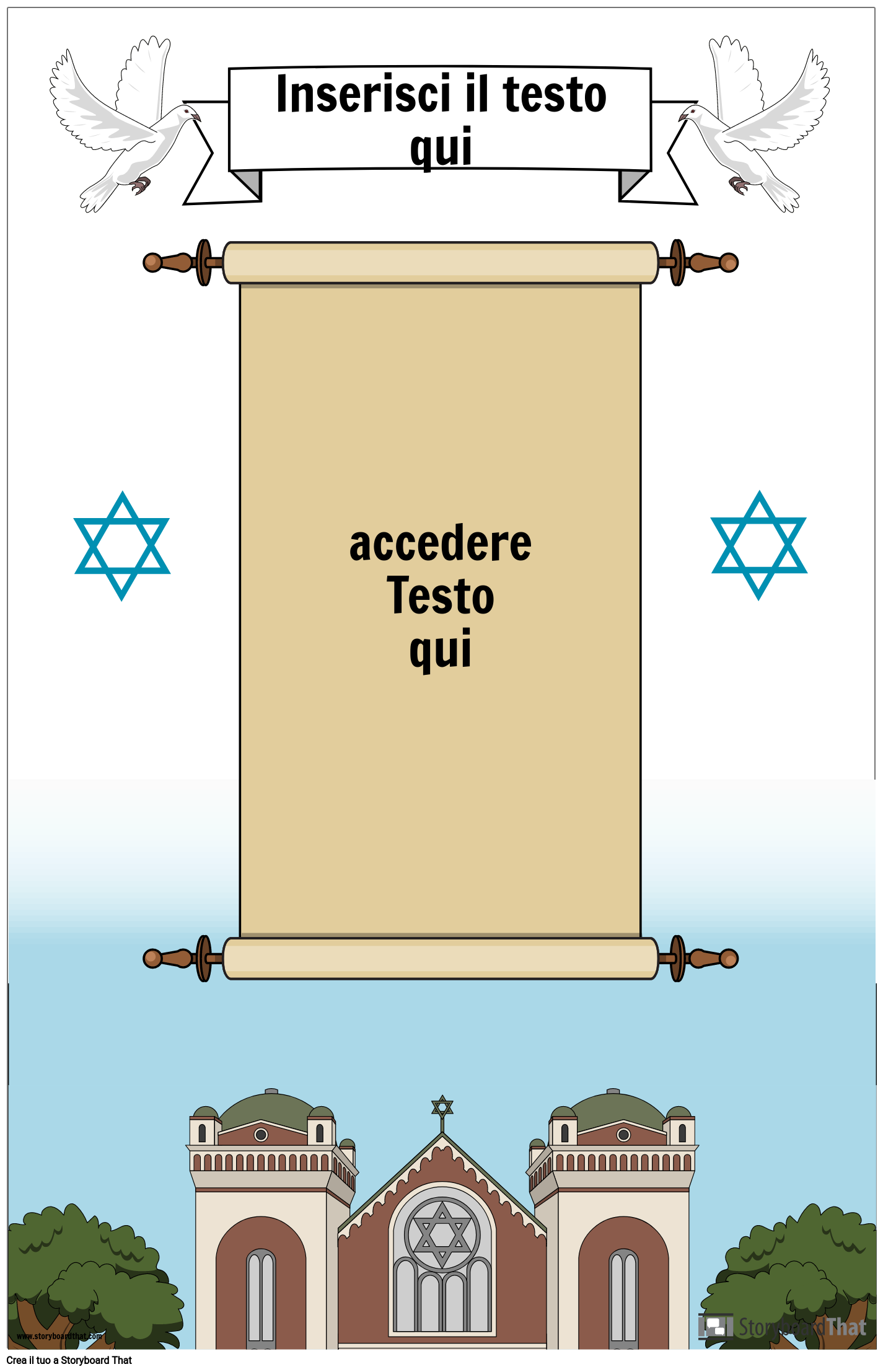 Poster ebraico con pergamena