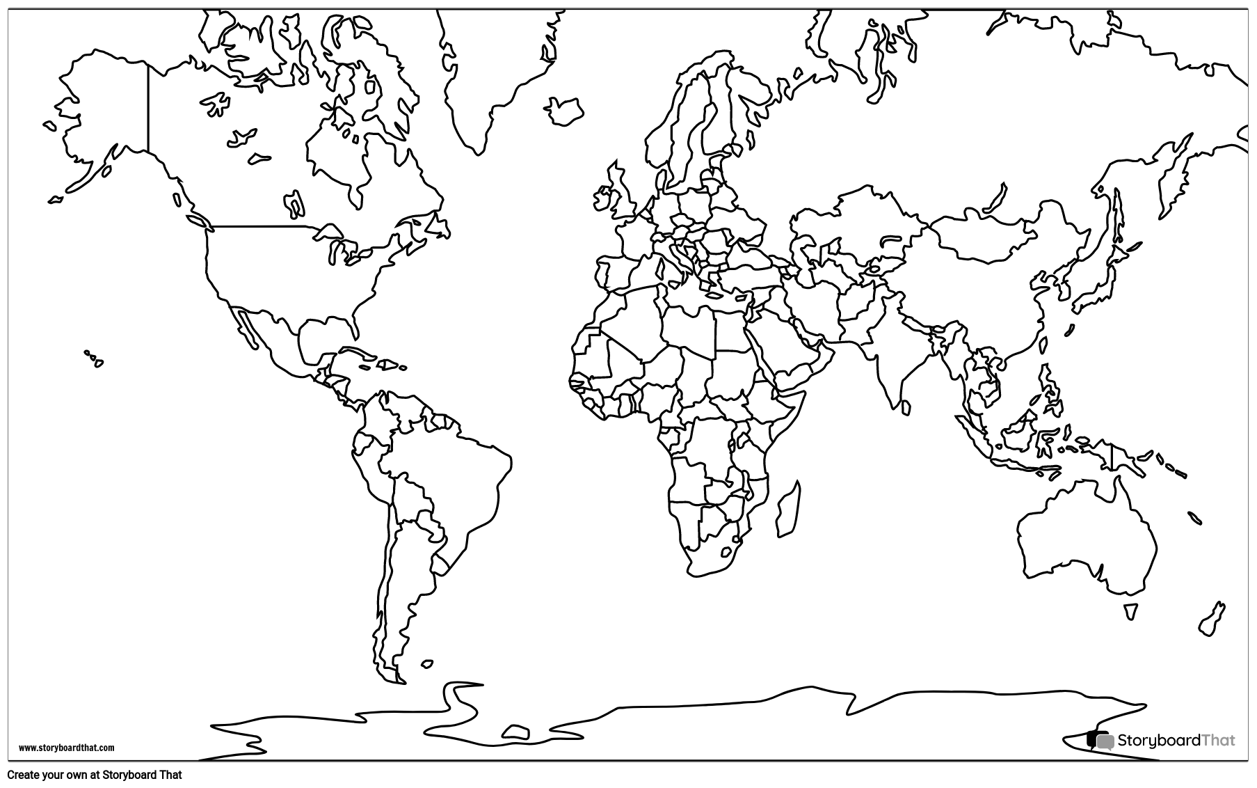 Poster Vuoto Mappa del Mondo