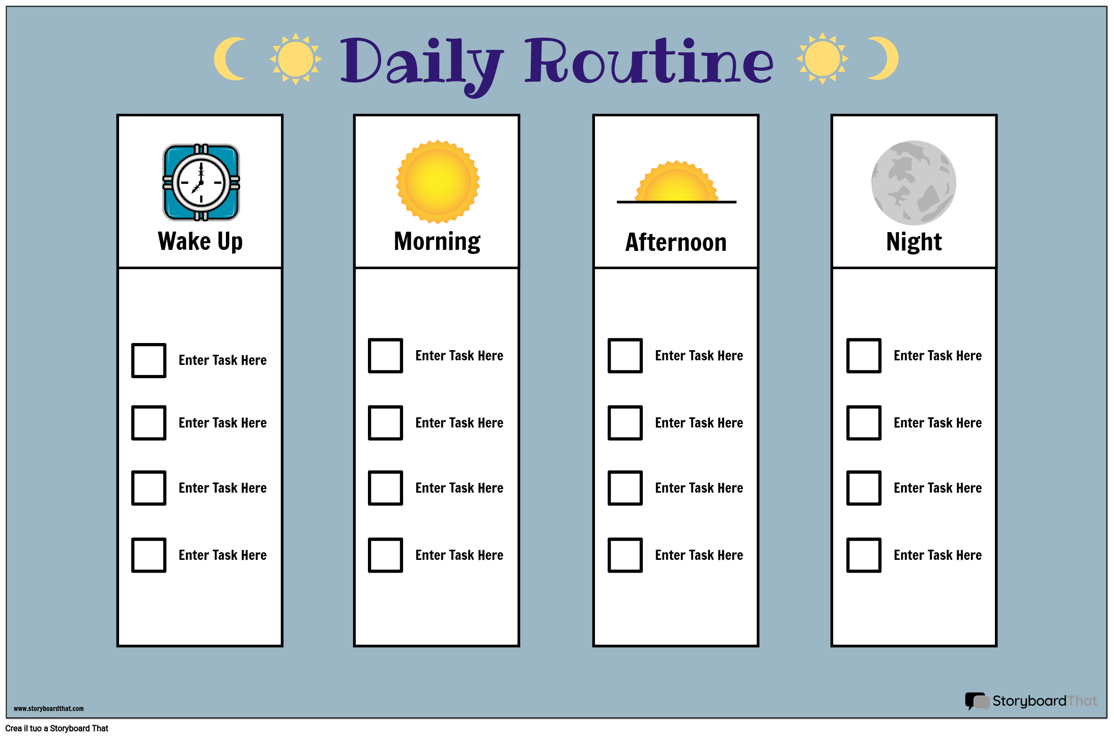 Modelli Gratuiti di Grafici di Routine Quotidiana - Strumento di  Pianificazione Online