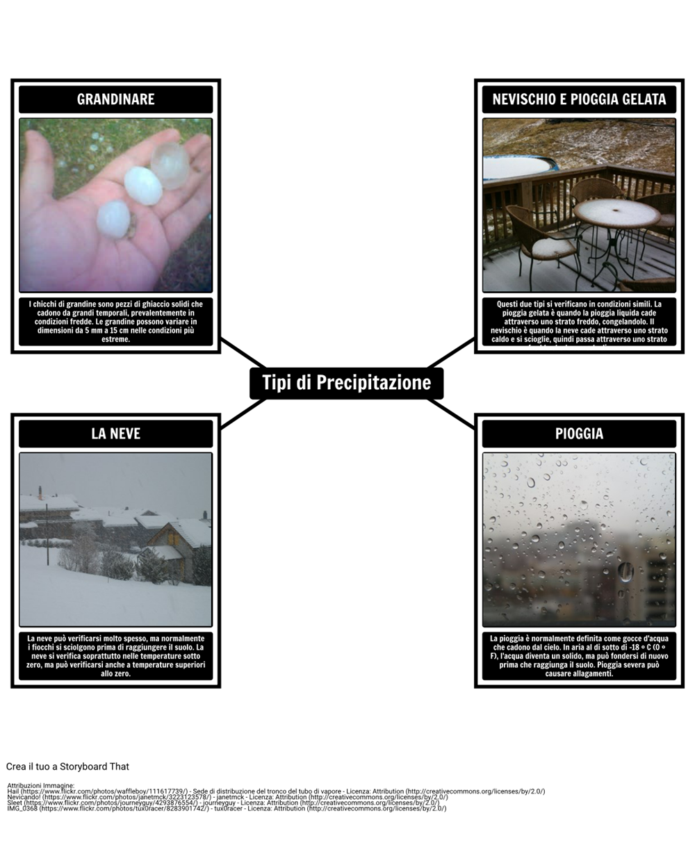 tipi di precipitazione storyboard by it examples