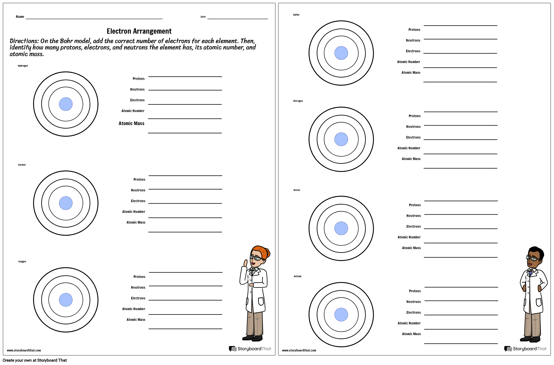 Worksheet On Electron Arrangement Storyboard By Kristen