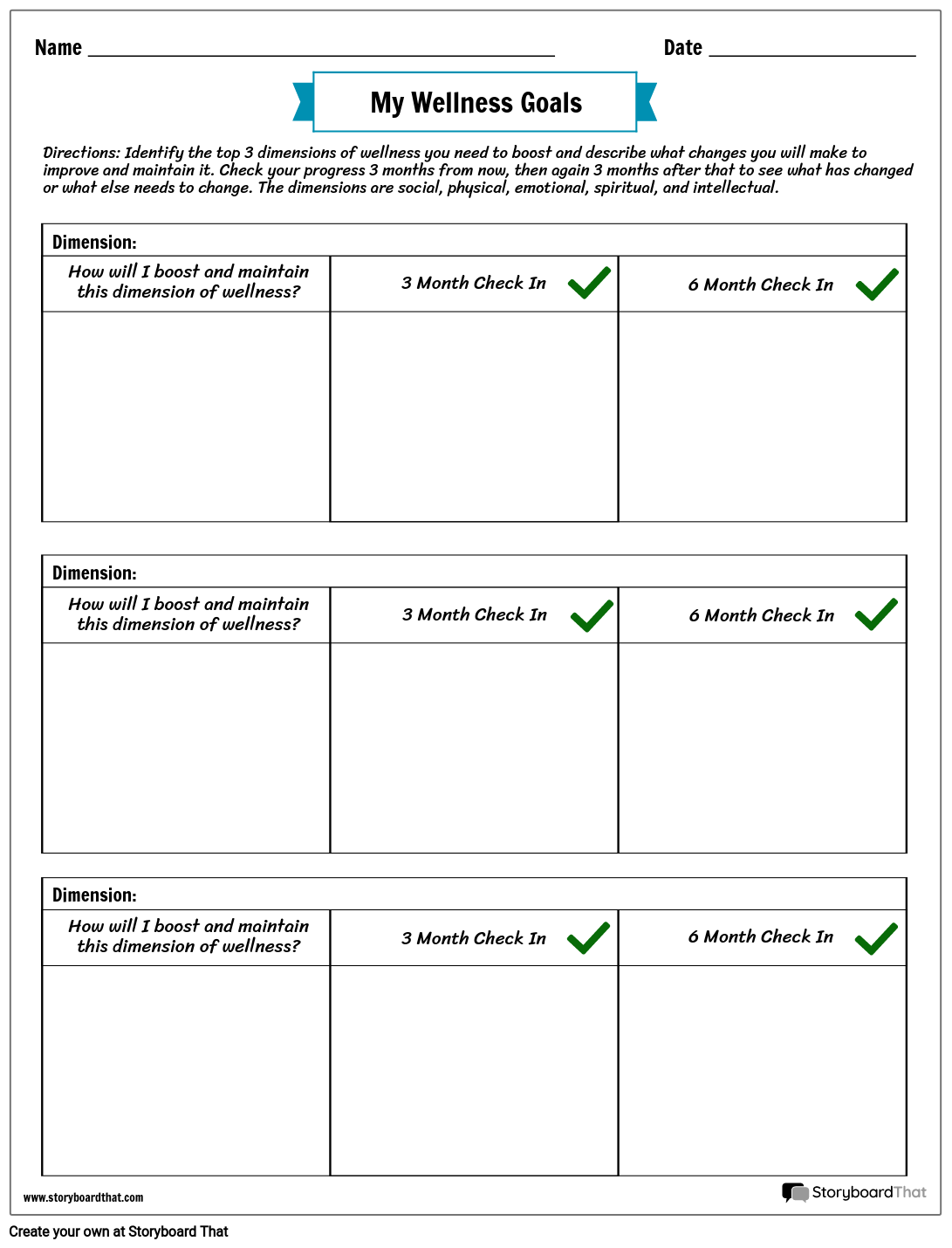 Health And Wellness Worksheets For Adults