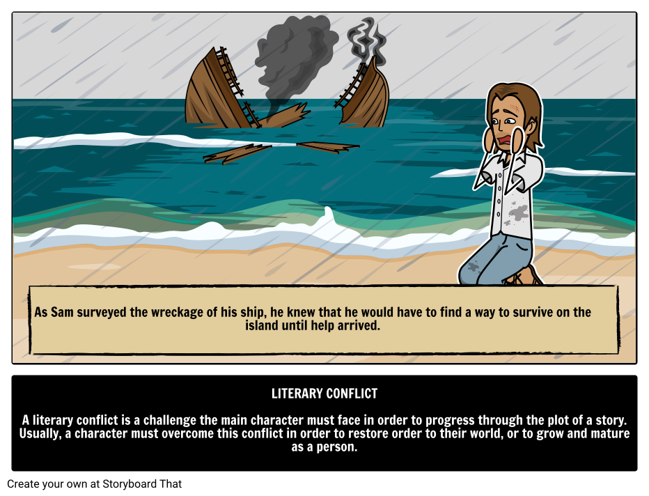 Literary Conflict Definition Storyboard