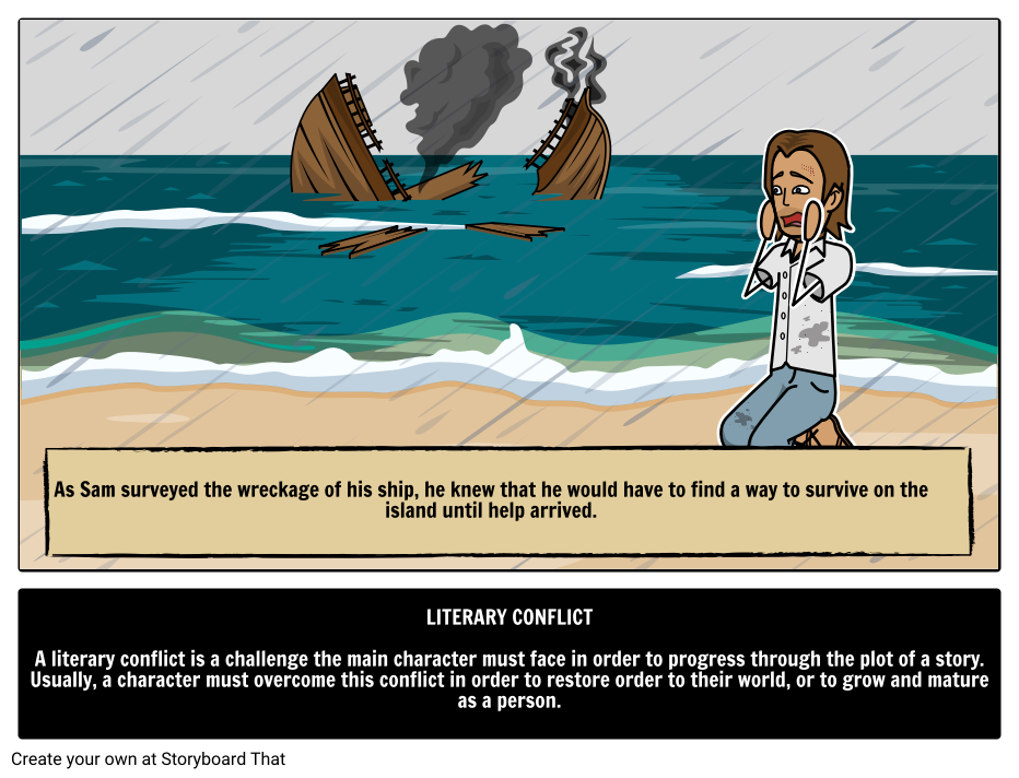 Literary Conflict Definition Storyboard Storyboard