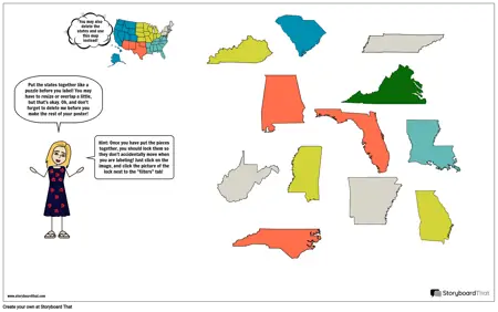 Individual Southeast States Map Template