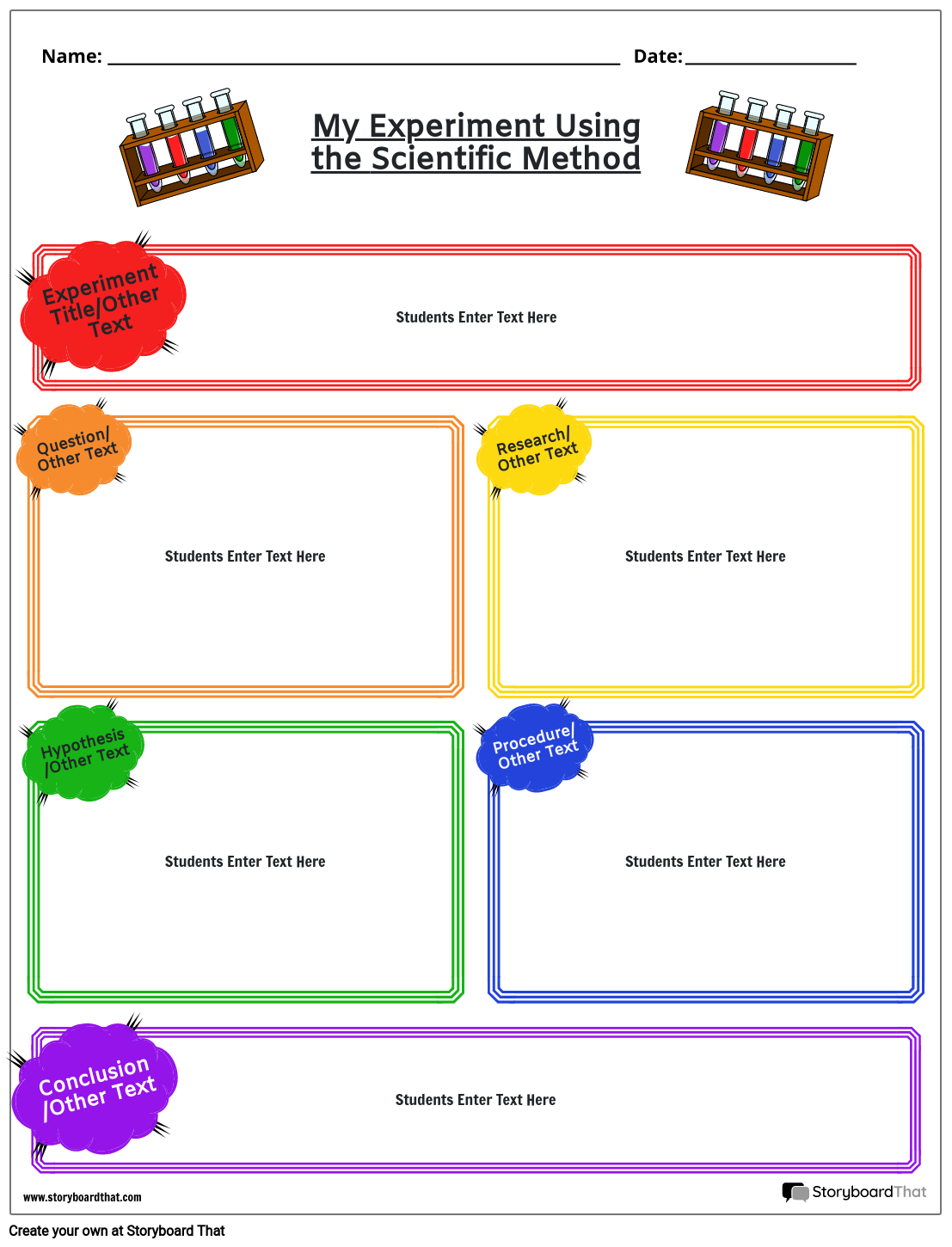 Scientific Method Digital Worksheet Storyboard